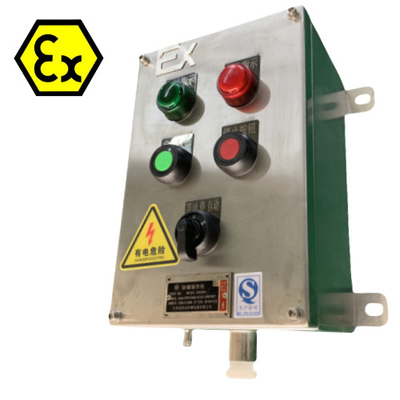 ایستگاه های کنترل فولاد ضد زنگ ATEX IP66 Exd پنل های کنترل ضد شعله با پورت کابل ضد انفجار 10A