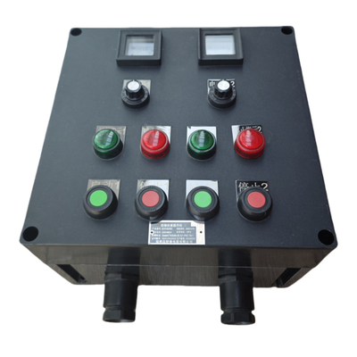 ایستگاه کنترل ضد انفجار 220 ولت ATEX تایید شده GRP ضد خوردگی IP66 WF2 نصب عمودی آویزان برای محیط خطرناک منطقه1 منطقه2