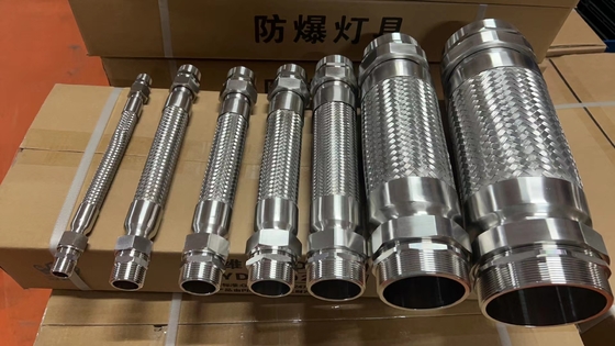 ATEX/IECEx Ex d لوله خرطومی انعطاف پذیر ضد انفجار – ½″ فولاد ضد زنگ با روکش PVC، IP66 برای مناطق 1/2 و 21/22